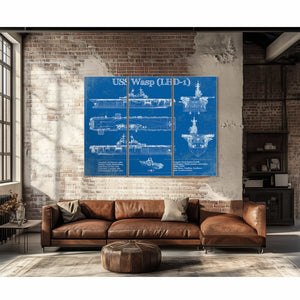 USS Caron (DD-970) Blueprint Original Military Wall Art - Customizable