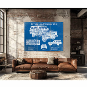 Toyota Land Cruiser J60 Blueprint Vintage Auto Print
