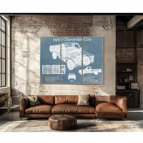 1968 Chevrolet C10 Pickup Fleet Side Truck Vintage Blueprint