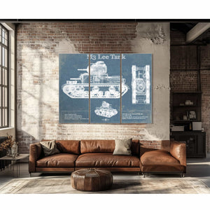 Medium Tank, M3 Lee Vintage Blueprint Print