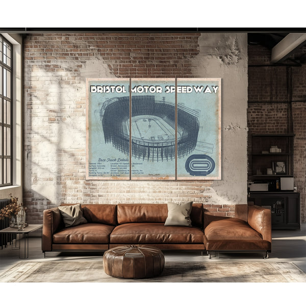 Bristol Speedway Blueprint NASCAR Race Track Print