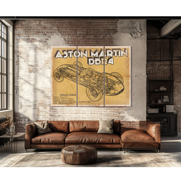 Aston Martin DB9 Blueprint Vintage Auto Print