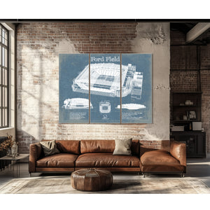 Vintage Detroit Lions Ford Field Wall Art