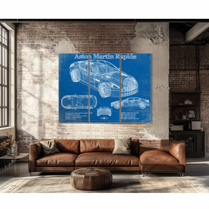2011 Aston Martin Rapide Vintage Blueprint Auto Print