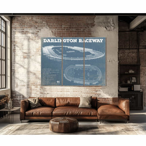 Darlington Raceway Charcoal Blueprint NASCAR Race Track Print