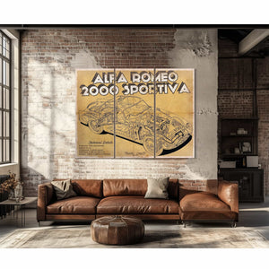 Vintage Alfa Romeo 2000 Sportiva Sports Car Print