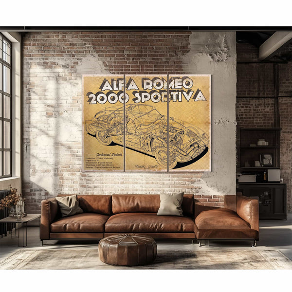 Vintage Alfa Romeo 2000 Sportiva Sports Car Print
