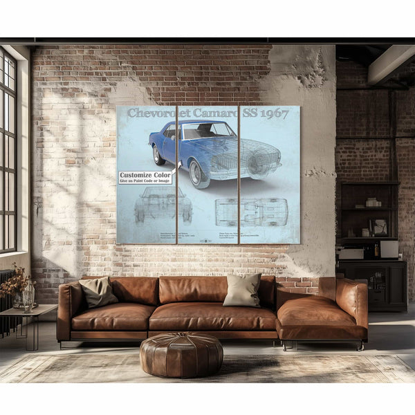 Camaro SS 1967 Original Vintage Car Print