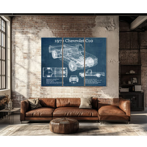 1972 Chevrolet C10 Vintage Blueprint Auto Print