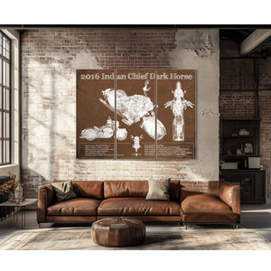 2016-2019 Indian Chief Dark Horse Motorcycle Patent Print