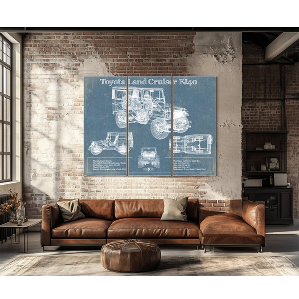 Toyota Land Cruiser FJ40 Blueprint Vintage Auto Print