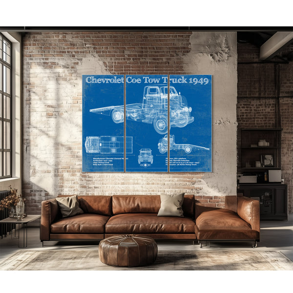 1949 Chevrolet 5100 Coe Tow Vintage Blueprint Auto Print