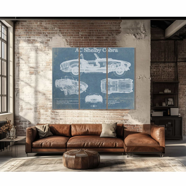 AC Shelby Cobra Blueprint Vintage Auto Print