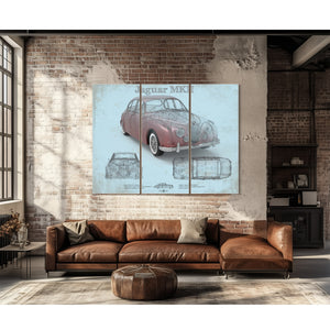 Jaguar Mark 2 MKII Car Original Blueprint Art