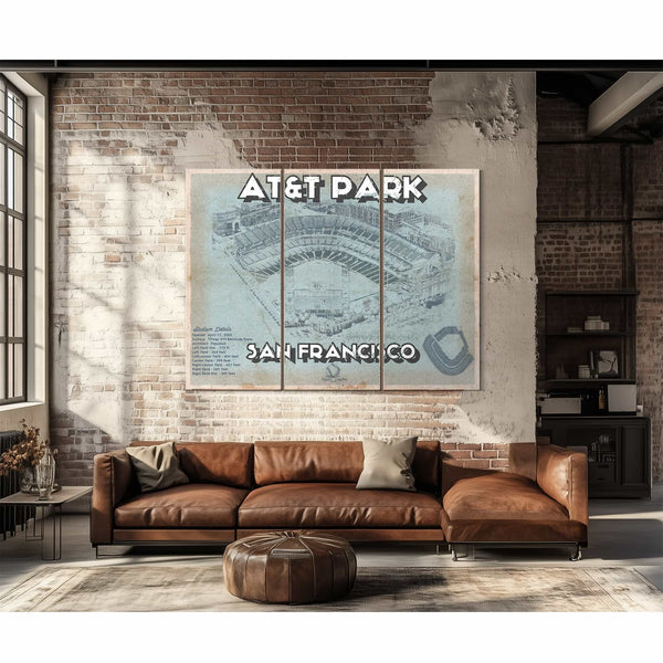 San Francisco Giants - AT&T Park Vintage Baseball Print