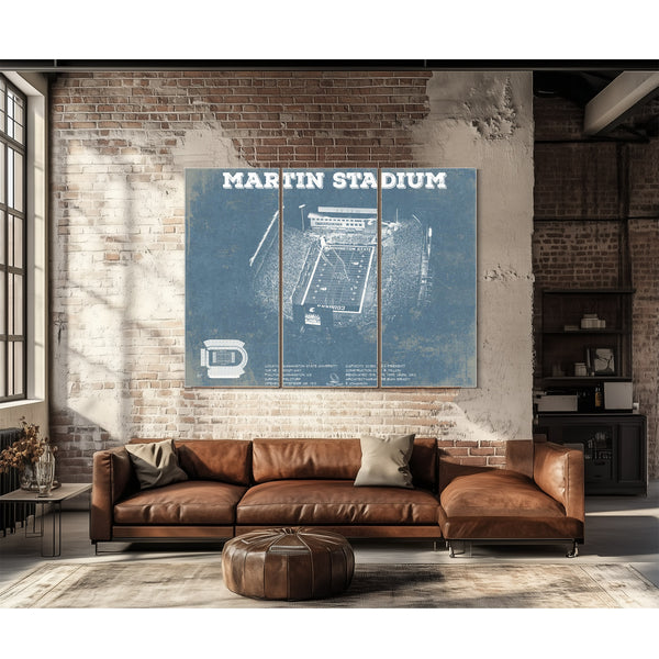 Washington State Cougars Martin Stadium Vintage Art Print