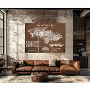 1969 Chevrolet Chevelle Malibu Original Blueprint Art
