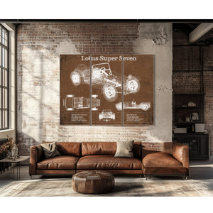 Lotus Super Seven Blueprint Vintage Auto Print