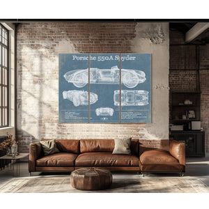Porsche 550A Spyder Blueprint Vintage Auto Print
