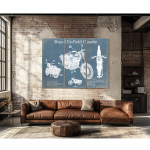 Royal Enfield Classis 350 And 500 Blueprint Motorcycle Patent Print