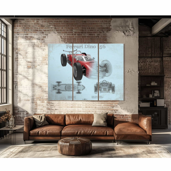 Ferrari Dino 156 F1 Original Blueprint Art