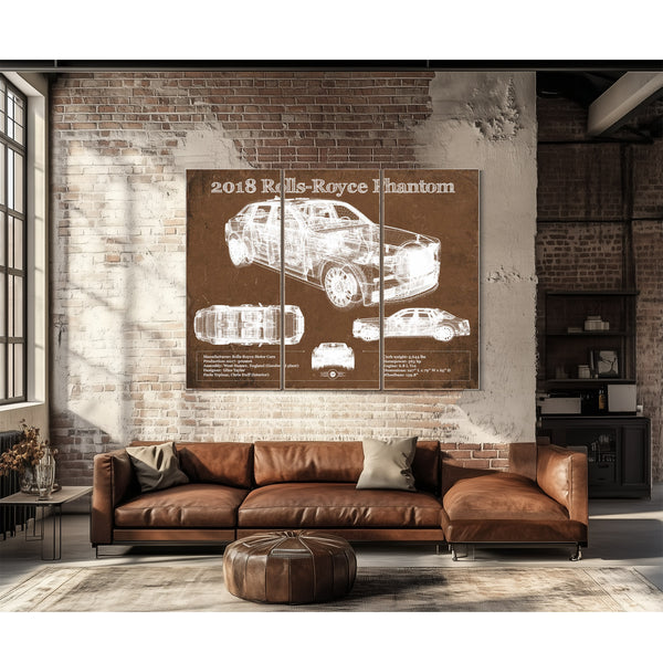 2018 Rolls Royce Phantom Vintage Blueprint Auto Print