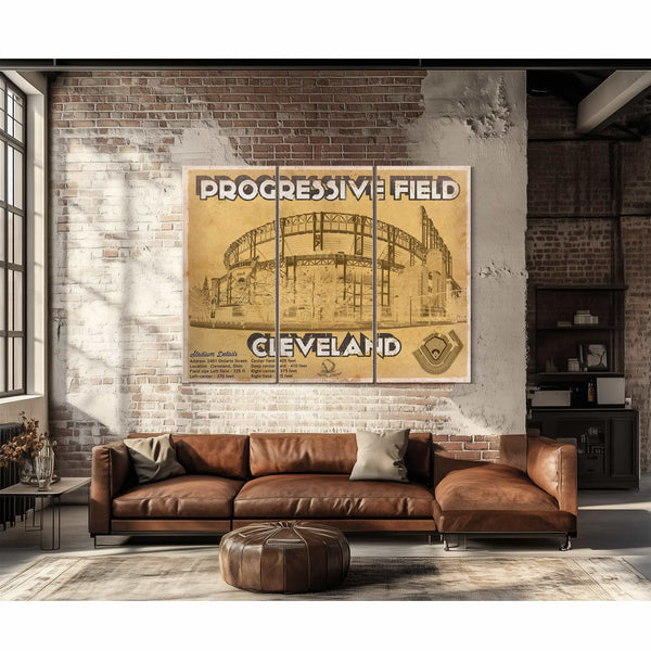 Vintage Cleveland Indians Progressive Field Baseball Print