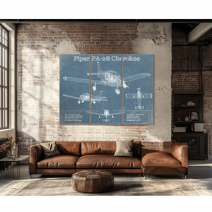 Piper PA-28 Cherokee Original Blueprint Art
