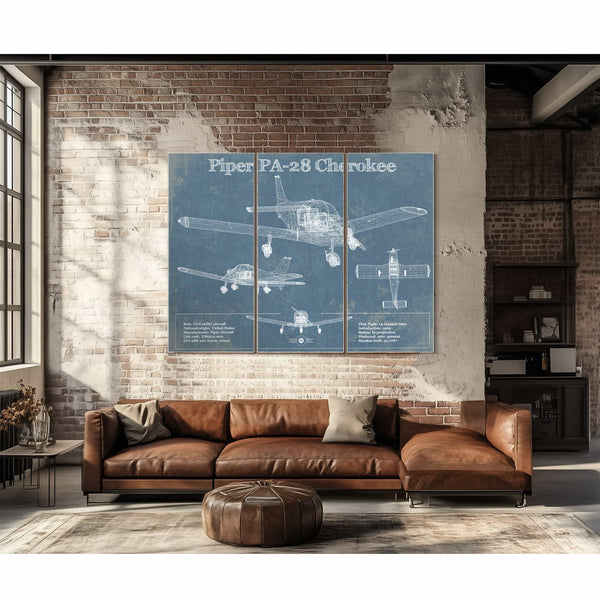 Piper PA-28 Cherokee Original Blueprint Art