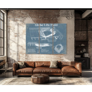 Texas Rangers -  Globe Life Field Vintage Stadium Baseball Print