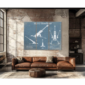 M777 155mm Howitzer Blueprint Vintage Military Print