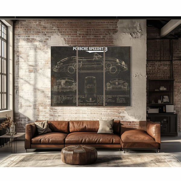 Porsche Speedster 356A 1600 Vintage Auto Print
