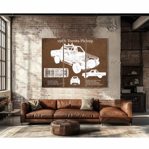 1986 Toyota Hilux Pickup Vintage Blueprint Auto Print