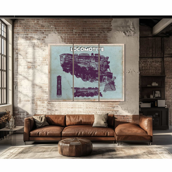 Locomotive Vintage Train Print