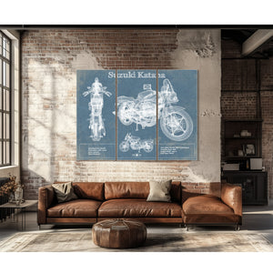 Suzuki Katana Blueprint Motorcycle Patent Print