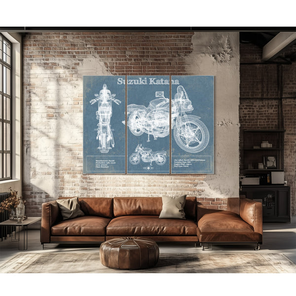 Suzuki Katana Blueprint Motorcycle Patent Print