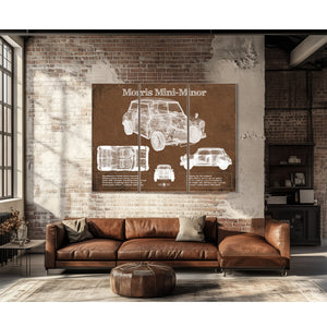 Morris Mini-Minor Vintage Auto Print