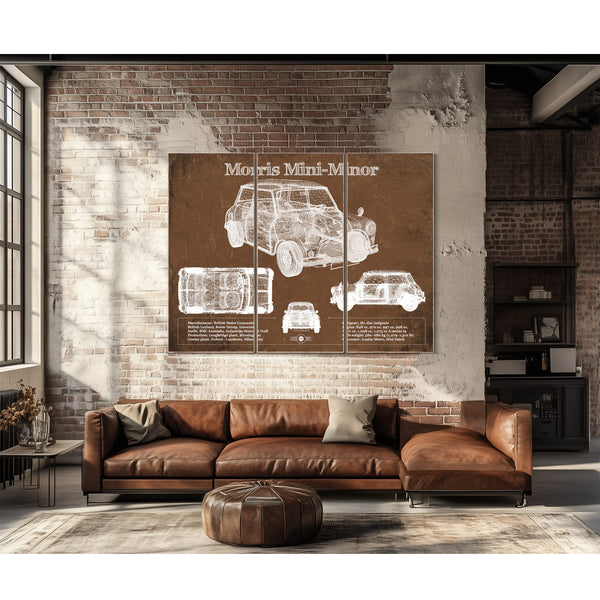 Morris Mini-Minor Vintage Auto Print
