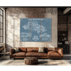 1933 Ford Coupe Vintage Blueprint Auto Print