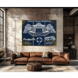 Notre Dame Stadium 2021 Version Team Color Vintage Art Print