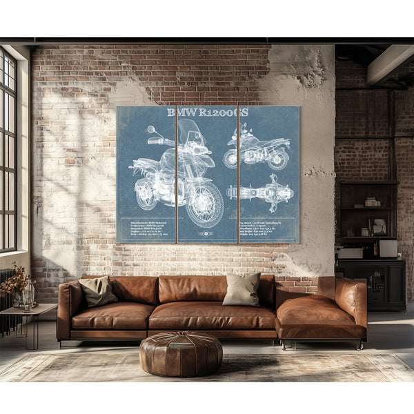 BMW R1200GS Blueprint Motorcycle Patent Print