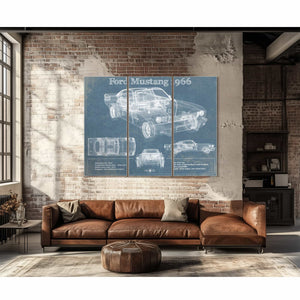 Ford Mustang 1966 Convertible Original Blueprint Art