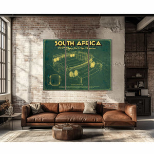 South Africa World Cup 2019 Champions - Vintage Ellis Park Stadium Print