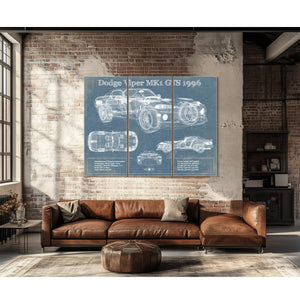 Dodge Viper Vintage Blueprint Auto Print