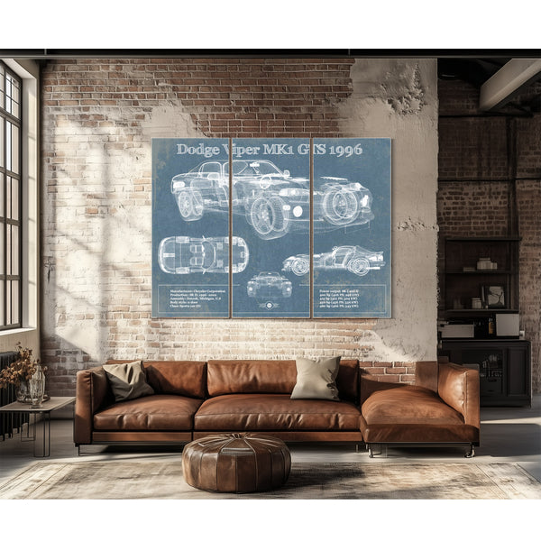 Dodge Viper Vintage Blueprint Auto Print