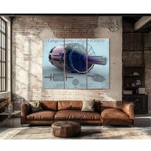 Large Hadron Collider CERN Blueprint Wall Art