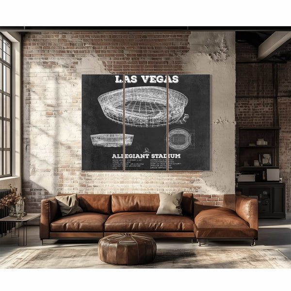 Las Vegas Raiders Allegiant Stadium Vintage Football Print