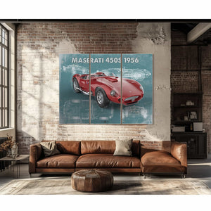 Maserati 450s 1956 Original Vintage Car Blueprint