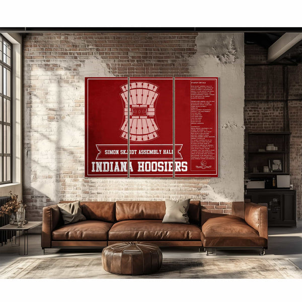 Simon Skjodt Assembly Hall Indiana Hoosiers Team Color NCAA Vintage Print
