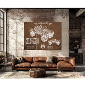 1976 Ford F150 Highboy Truck Vintage Blueprint Auto Print